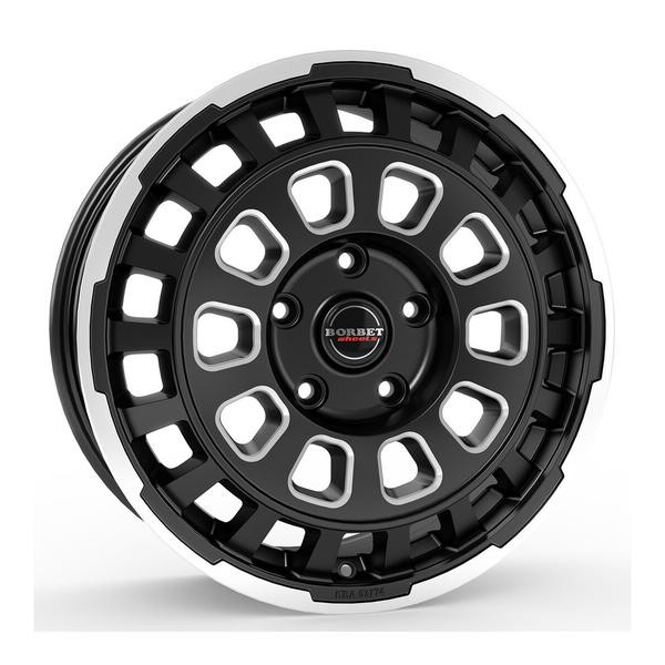 1X Borbet Design CW7 Black Rim Window Polished Matt 8.0Jx18 5X120 ET53-image