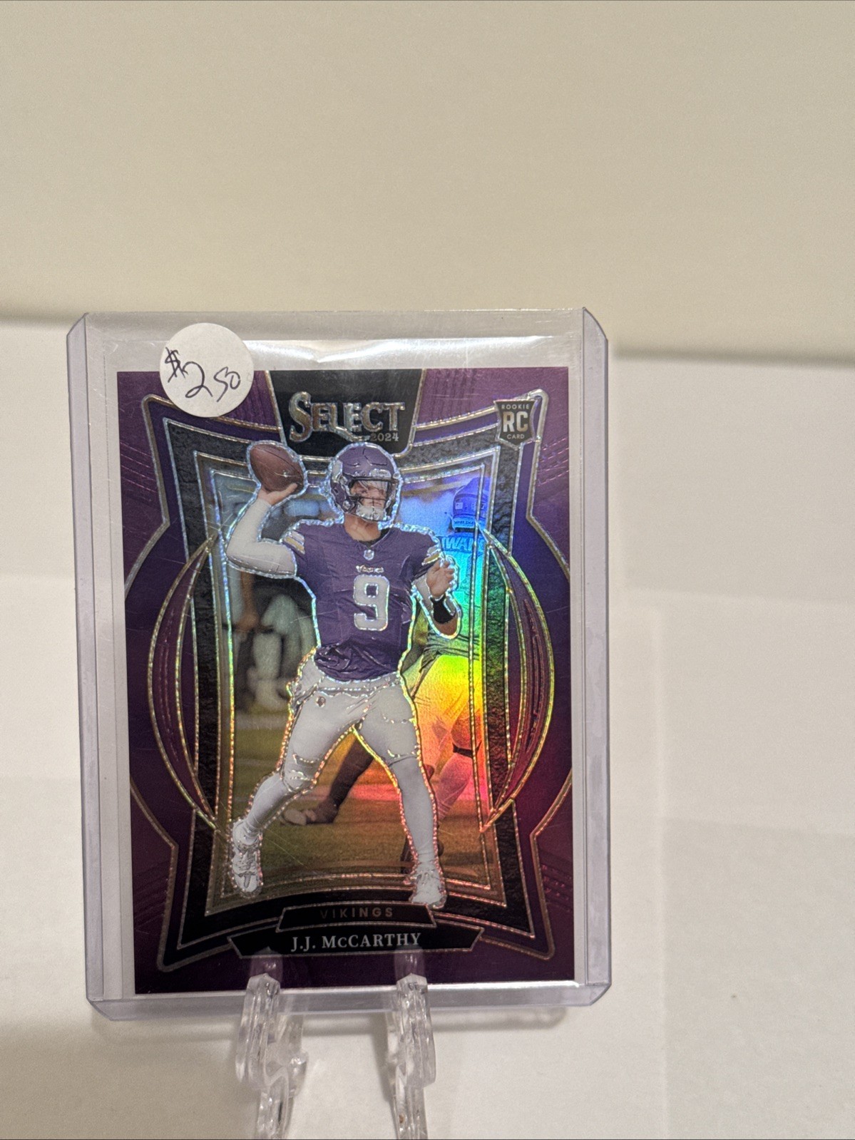 2024 NFL Select JJ Mccarthy RC Concourse Purple Color Match # /75 SP