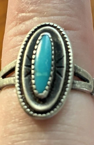 Vintage Bell Trading Post Sterling Silver Turquoise Ring - Size 7