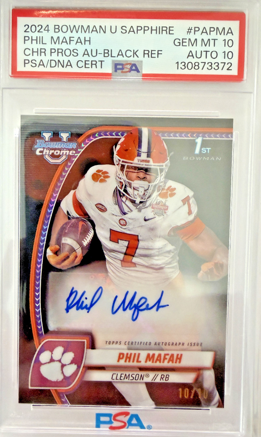 2024 BOWMAN CHROME SAPPHIRE PROSPECT AUTO PHIL MAFAH /10