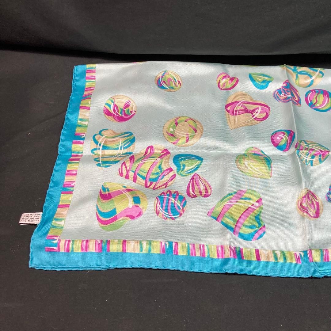 Celine Light Blue  Silk  Scarf  66×67cm image 4