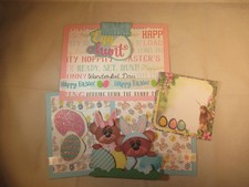 EASTER EGG HUNT 3D PAPER PIECING SCRAPBOOK PAGE MAT SET