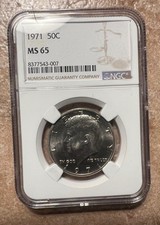 1971 kennedy half dollar no mint mark MS-65, very nice coin!!