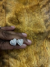 Silver Stud Heart Earrings