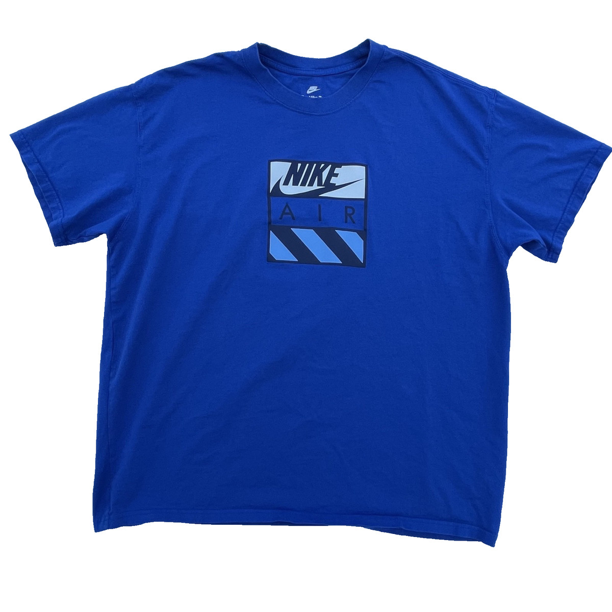 Nike Air Retro Box Logo Swoosh Sports Graphic T Shirt Max 90s Blue Size 2XL VTG View 5