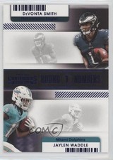 2021 Panini Contenders Round Numbers Sapphire DeVonta Smith Jaylen Waddle 02au