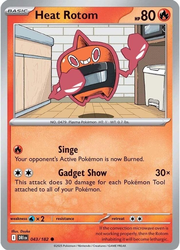 Pokemon Heat Rotom (43/256) Destined Rivals LP REVERSE HOLO