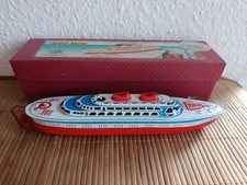 Vintage Spielzeug MFZ Metallspielwaren HSS-REX 7772 Blechschiff 1960er Sammler