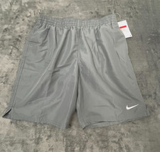 Nike Swim Shorts Mens Large Gray Mesh Lined Swoosh Elastic Waist