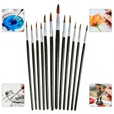 12 PC ARTIST PAINT BRUSHES SET PROFESSIONAL FINE MODEL MAKING ART OIL ACRYLIC