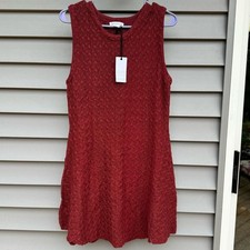 SALE: NWT Love Riche size L Cable Knit Sleeveless Wool Blend Dress - Rust Red