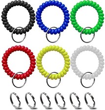 Wrist Keychain - Spring Spiral Stretch Coil Wristband Key Ring Key Chain, for Gy