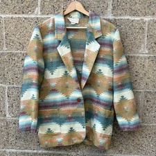 Vintage Navajo Aztec Southwestern Blazer 1990s Bonjour M/L