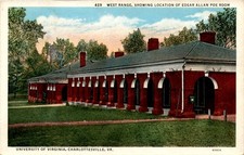 WEST RANGE, EDGAR ALLAN POE ROOM, UNIVERSITY OF VIRGINIA, CHARLO Postcard