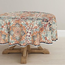 Horaldaily Boho Bohemia Style Tablecloth, 70x70 Inch Round