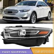 For 2016-2019 Ford Taurus Black Halogen Projector Headlight Assembly Driver Side