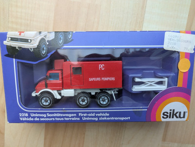 SIKU Unimog Auslandsmodell Sapeurs Pompiers Feuerwehr Frankreich OVP 1:55 (2218)