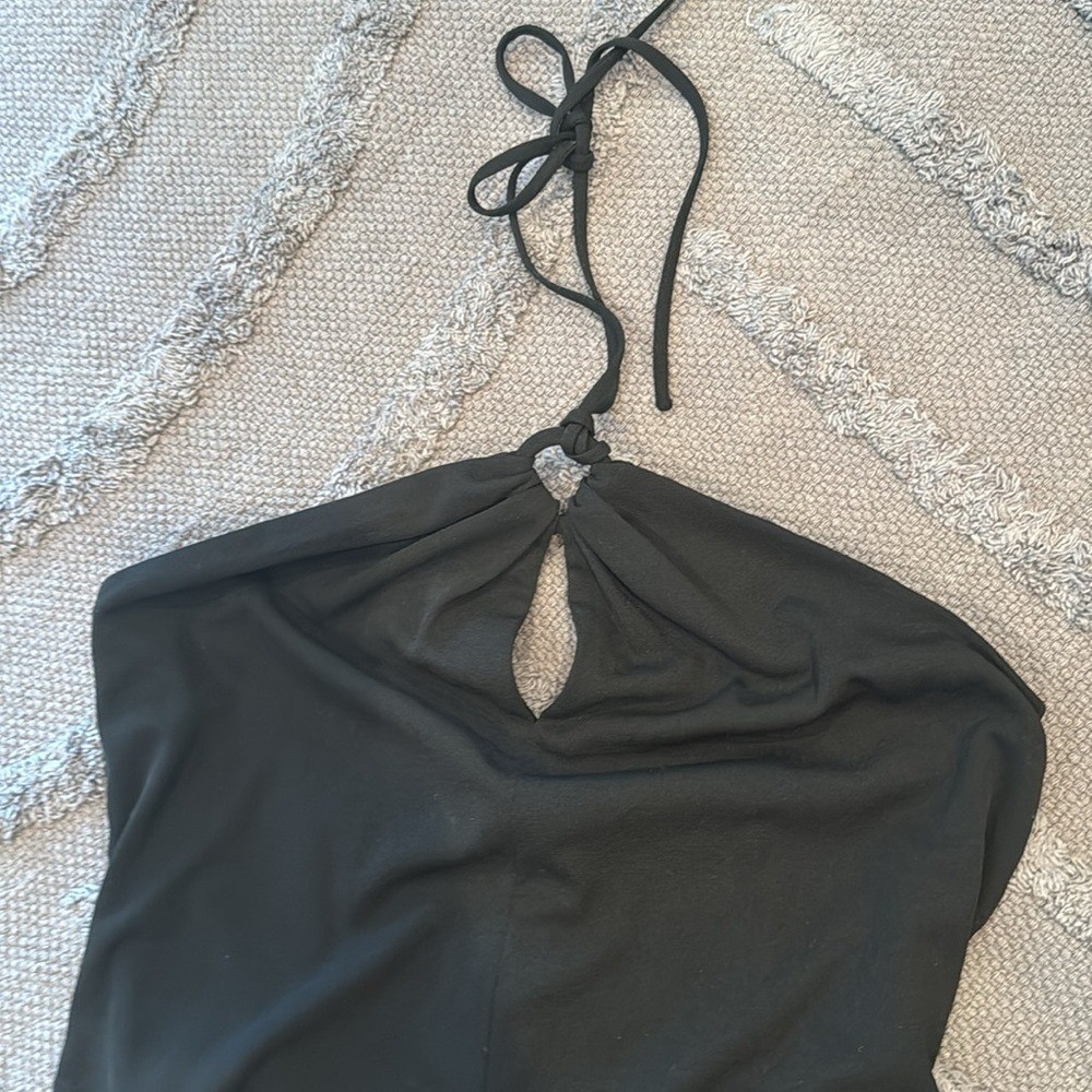 david meister black halter dress size 6