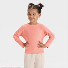 Toddler Girls' Cozy Ribbed Top - Cat & Jack Coral Orange 4T *SEE DEAL!!!*