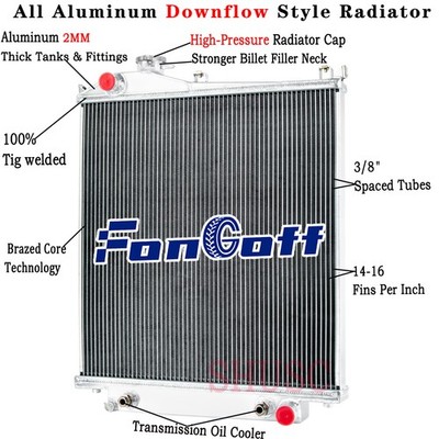 Aluminum 4-Row Radiator For 2006-2010 Ford Explorer Mercury Mountaineer 4.0 4.6L