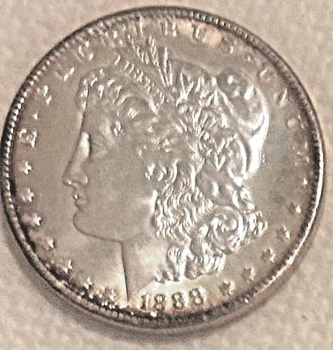 1888 P Morgan lightly circulated AU coin bright good luster free ship Sigma test