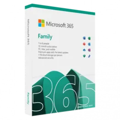 Microsoft 365 Family Africa Only Medialess 1 Year Subscription - Minimum OS: Win