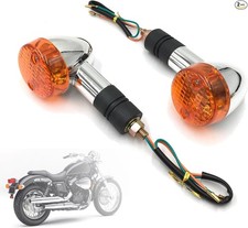 2pcs Motorcycle Bullet Turn Signals Lights Fit For Vintage Turn Lamp Bulb