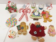 North Pole Bakery Gingerbread Lane Christmas Ornaments Picks Assorted Lot D4453