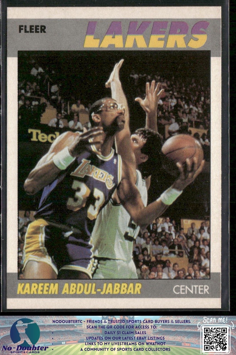 1987-88 Fleer #1 Kareem Abdul-Jabbar Los Angeles Lakers P.O3C