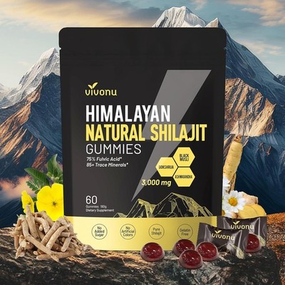 Himalayan Shilajit Gummies with Ashwagandha & Gokshura | Trace Minerals 85+