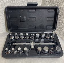 18 Pcs Oil Drain Pipe Plug Square Triangle Socket 38 Drive Removal Tool Set
