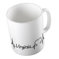 Kaffeetasse Virginia Keramik Tasse Weiß Geschenkidee Souvenir PräSent Wichtelges