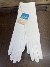 VTG Women's 1950s/60s Fine-Fit White Stretch Opera Gloves 14.5  Long FC-501
