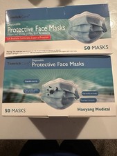 100Pcs Face Mask Non Medical Surgical Dental Disposable 3ply Earloop Mouth Cover