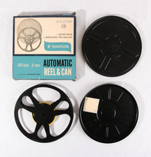 400 foot 8 mm Film Reel and Can, NOS w sticker and box