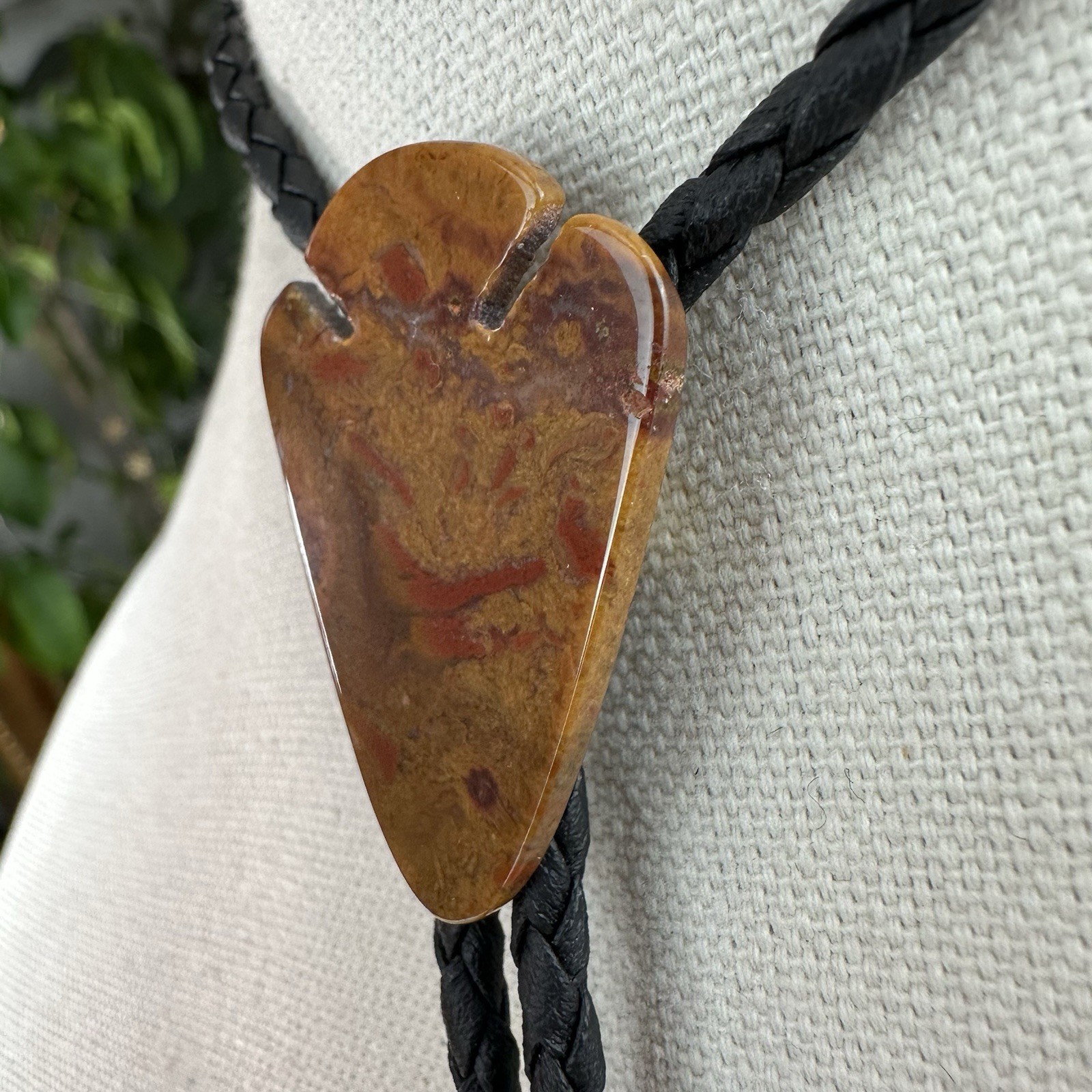 Stunning Jasper Agate Arrowhead Southwestern Bolo… - image 7