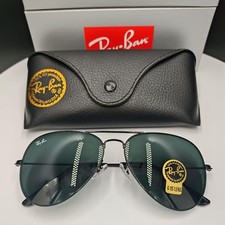 Unisex RayBan RB3026 Classic Pilot Aviator Black Frame Premium Glass Shades 62