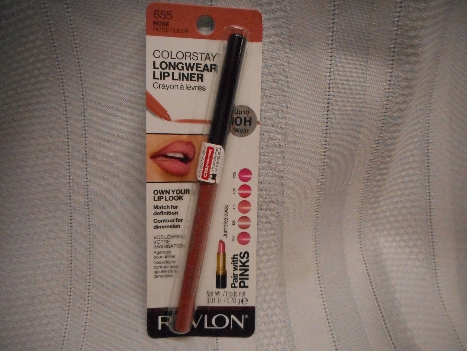 Revlon ColorStay Longwear Lip Liner Pencil # 655 Rose Fleur  0.01 oz