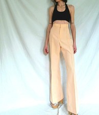 Vintage 1970s Bell Bottom Pants: Pastel High Waist Flare Trousers, 27x32