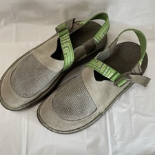 CHACO Womens Toe Coop Clog Size 9.5 Waterproof Mule Slingback Gray/Green EUC