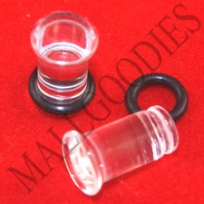1329 Acrylic Single Flare Clear 2 Gauge 2G Ear Plugs 6mm MallGoodies 1 Pair 