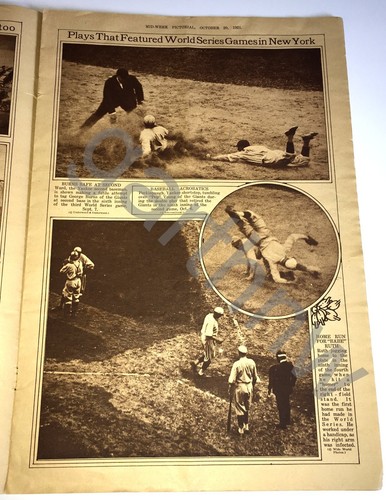 BABE RUTH 1921 1ST WORLD SERIES HOME RUN PICTORIAL NEW YORK YANKEES & GIANTS - Picture 2 of 2