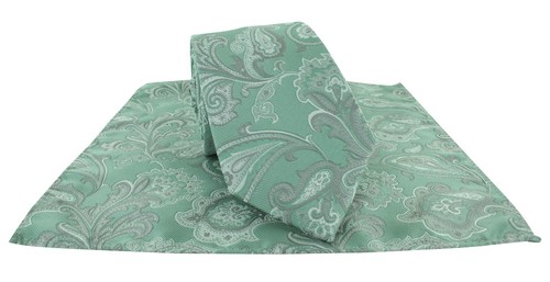 Michelsons of London Vintage Paisley Wedding / Occasions Tie & Pocket Square Set - Picture 17 of 28