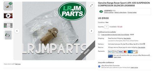 SILENCIADOR COMPRESOR SUSPENSIÓN ORIGINAL RANGE ROVER SPORT L494 405 LR088858 - Imagen 2 de 4