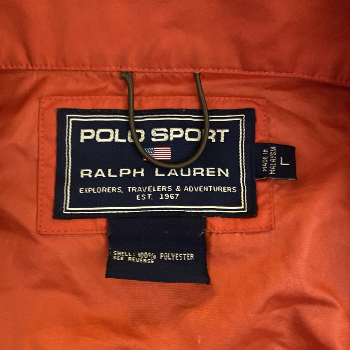 Mens Vintage 90s Y2K Polo Sport Ralph Orange Full Zip