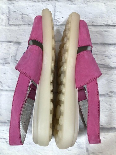 LANDS END Pink Ankle Strap Comfort Sandals Flower Womens 7 (3x6 - Picture 5 of 10