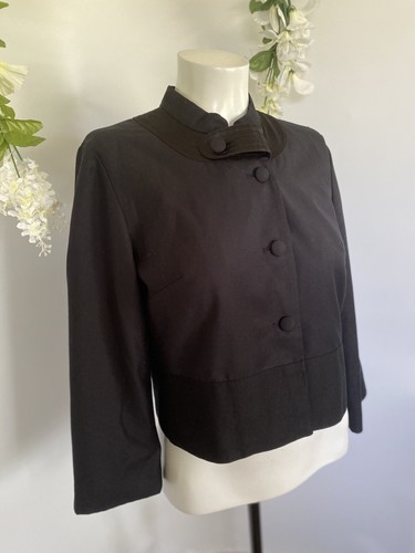 Behnaz Sarafpour for Target Women’s Black Cropped Jacket Size M Mandarin Collar - Picture 5 of 12