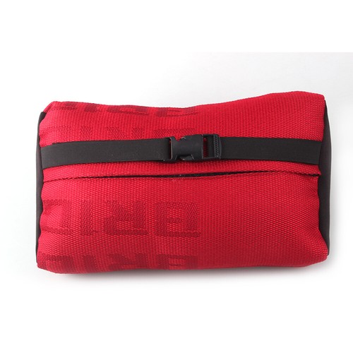 Red JDM Bride Neck Headrest Pillow Fabric Racing Seat Material 2PCS - Picture 3 of 5