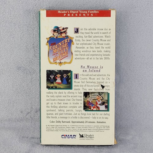 The Country and City Mouse Adventures No Mouse is an Island VHS 1997 TESTED - Imagen 2 de 10