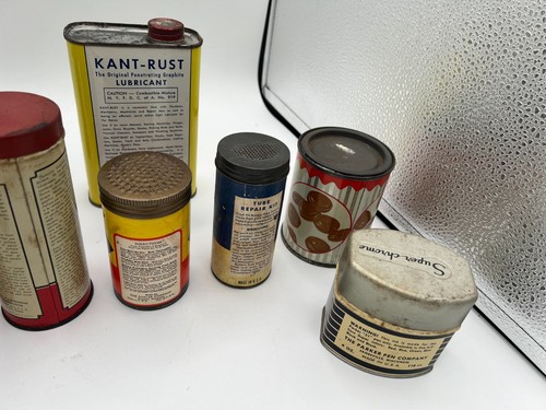 Lot of 12 Vintage Tins Tube Repair Sewing Oil Lubricant Parker Ink - Picture 8 of 8